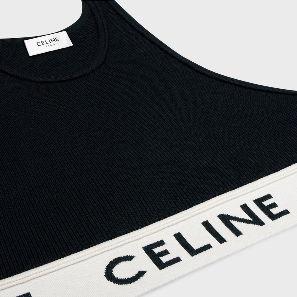 Celine Black and Cream Bra Top